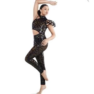 Tenth House Dance Costume Prism Biketard Size PA TH252253 Black Unaltered